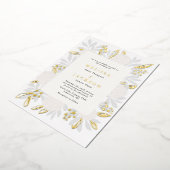 Cream Rozen Wedding Folie Uitnodiging (Gedraaid)