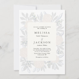 Cream Rozen Wedding Kaart