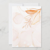 Cream Rustic botanische bloem initiaal bruiloft Kaart (Achterkant)