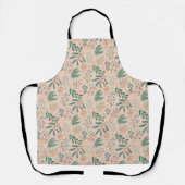 Cream Rustic Christmas Botanical Pattern Schort (Voorkant)