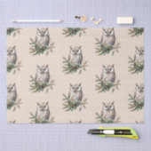 Cream Rustic Uilen en bloemen Tissuepapier (Craft)