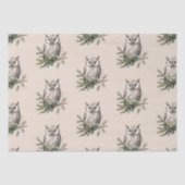 Cream Rustic Uilen en bloemen Tissuepapier (Voorkant)
