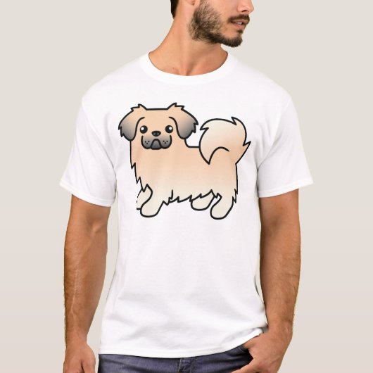 Cream Sable Tibetan Spaniel Cute Cartoon Dog T-shirt (Voorkant)