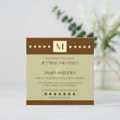 Cream Sage Brown Monogram Weddenschap Kaart (Staand voorkant)