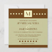 Cream Sage Brown Monogram Weddenschap Kaart (Voorkant)