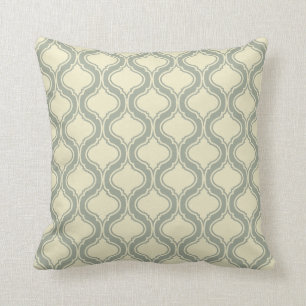 Cream & Sage-Green Geometric Pattern Kussen