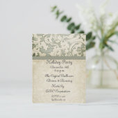 Cream Sage Holly Swirls Kaart (Staand voorkant)