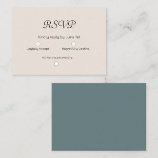 Cream Sage Wedding RSVP-Kaart Notitiekaartje