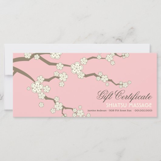 Cream Sakura Cherry Blossom Zen Gift Certificate (Voorkant)