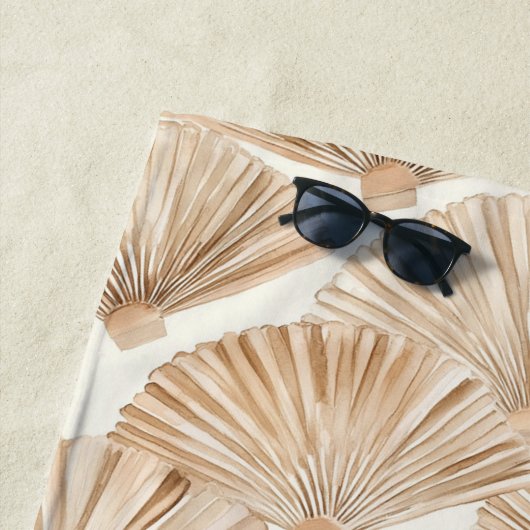 Cream Sand Beach Fans Strandlaken (In situ)