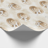 Cream Sand Beach Hats Birthday Cadeaupapier (Hoek)