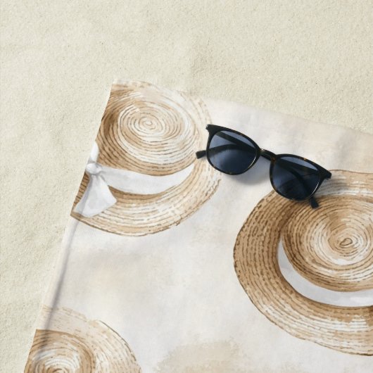 Cream Sand Beach Hats Strandlaken (In situ)