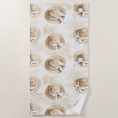 Cream Sand Beach Hats Strandlaken (Voorkant)