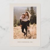 Cream Save the Date Calligraphy Folie Uitnodiging (Achterkant)