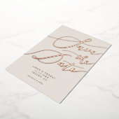 Cream Save the Date Calligraphy Folie Uitnodiging (Gedraaid)