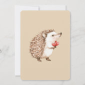 Cream Schattige Hedgehog Red Hearts Verjaardag Kaart (Achterkant)
