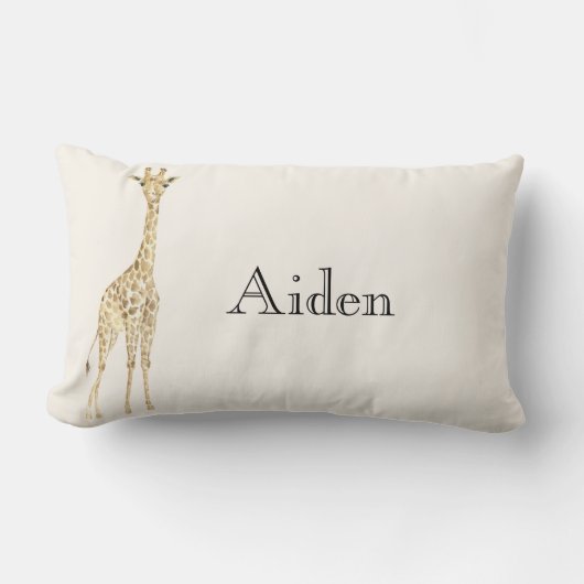 Cream Schattigee Giraffes Naam Kussen (Voorkant)