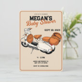 Cream scooter Baby shower Kaart (Staand voorkant)