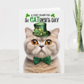 Cream Scottish Fold Lucky Charm St CATrick's Day Feestdagen Kaart (Voorkant)