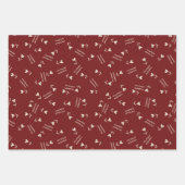 Cream Script Hearts on Burgundy– Valentine pattern Inpakpapier Vel (Voorkant 3)