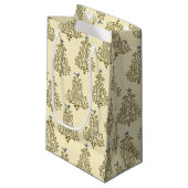  Cream Script Tree Holiday Klein Cadeauzakje (Voorkant Gekanteld)