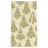  Cream Script Tree Holiday Klein Cadeauzakje (Voorkant)