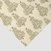 Cream Script Tree Pattern Festival Tissuepapier (Detail)