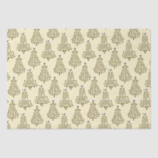 Cream Script Tree Pattern Festival Tissuepapier (Voorkant)