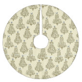 Cream scripted Tree Pattern Holiday Kerstboom Rok (Voorkant)