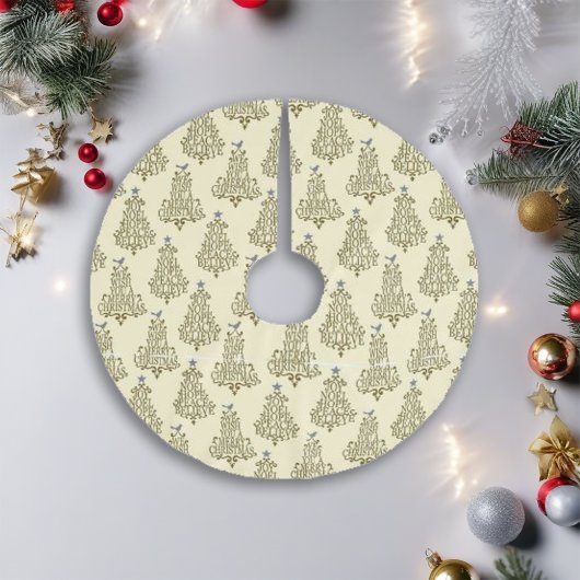 Cream scripted Tree Pattern Holiday Kerstboom Rok
