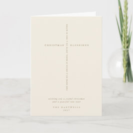 Cream Scripture Cross Kerst / Vakantie Kaart