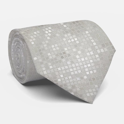 Cream Sequin Effect Stropdas (Opgerold)