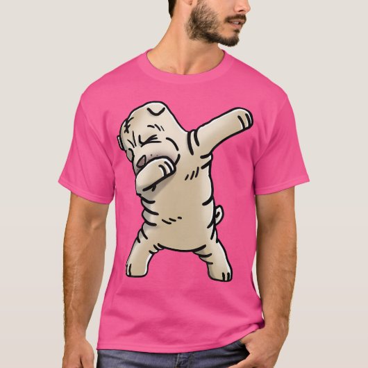 Cream Shar Pei Dabbing Funny Dog Dab Dance T-shirt (Voorkant)