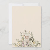 Cream Sheep Lamb Botanical Ribbon Baby shower Kaart (Achterkant)