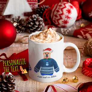 Cream Shiba Inu Kerstmis met lelijke trui Xmas Koffiemok