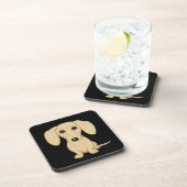 Cream Short Haire Dachshund Cute Cartoon Dog Bier Onderzetter (Rechterzijde)