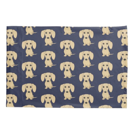 Cream Short Haire Dachshund Patroon Kussensloop (Achterkant)