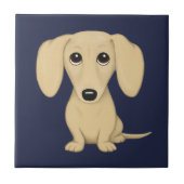 Cream Short Haire Dachshund Tegeltje (Voorkant)
