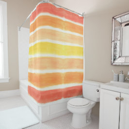 Cream Sickle Stripes Art-afdrukken Douchegordijn