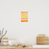 Cream Sickle Stripes Art-afdrukken Poster (Keuken)
