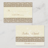 Cream Sierfries Place Card Plaatskaartje (Voorkant / Achterkant)