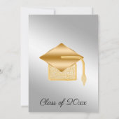 Cream Silk en Parels Afstuderen zilvermetaal Kaart (Achterkant)