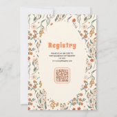 Cream Sinaasappel Groovy Wildflower Baby shower Kaart (Achterkant)