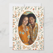 Cream Sinaasappel Groovy Wildflower Vrijgezellenfe Kaart (Achterkant)