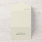 Cream Slate Green Floral Ampersand Photo Wedding All In One Uitnodiging (Buitenkant)