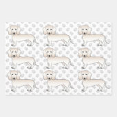 Cream Smooth Coat Dachshund Cartoon Dog Patroon Inpakpapier Vel (Voorkant)
