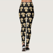 Cream Smooth Coated Dachshund Cartoon Dog Patroon Leggings (Achterkant)