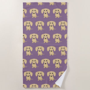 Cream Smooth Coated Dachshund Dog Patroon Strandlaken