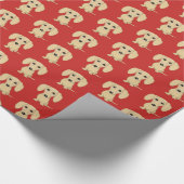 Cream Smooth Coated Dachshund Pattern | Kute honde Cadeaupapier (Hoek)