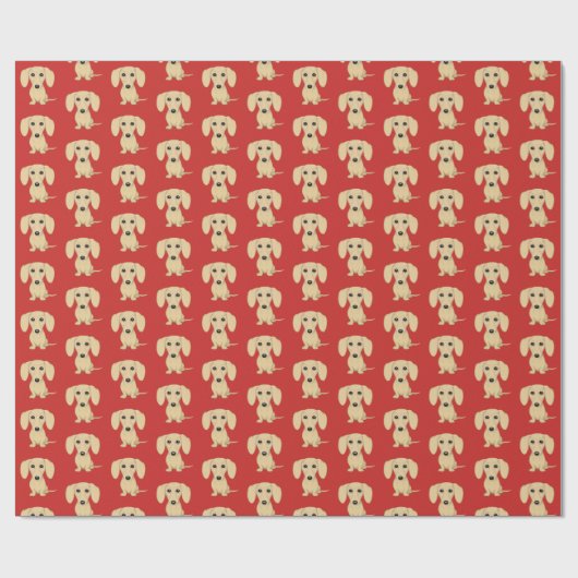 Cream Smooth Coated Dachshund Pattern | Kute honde Cadeaupapier (Vlak)